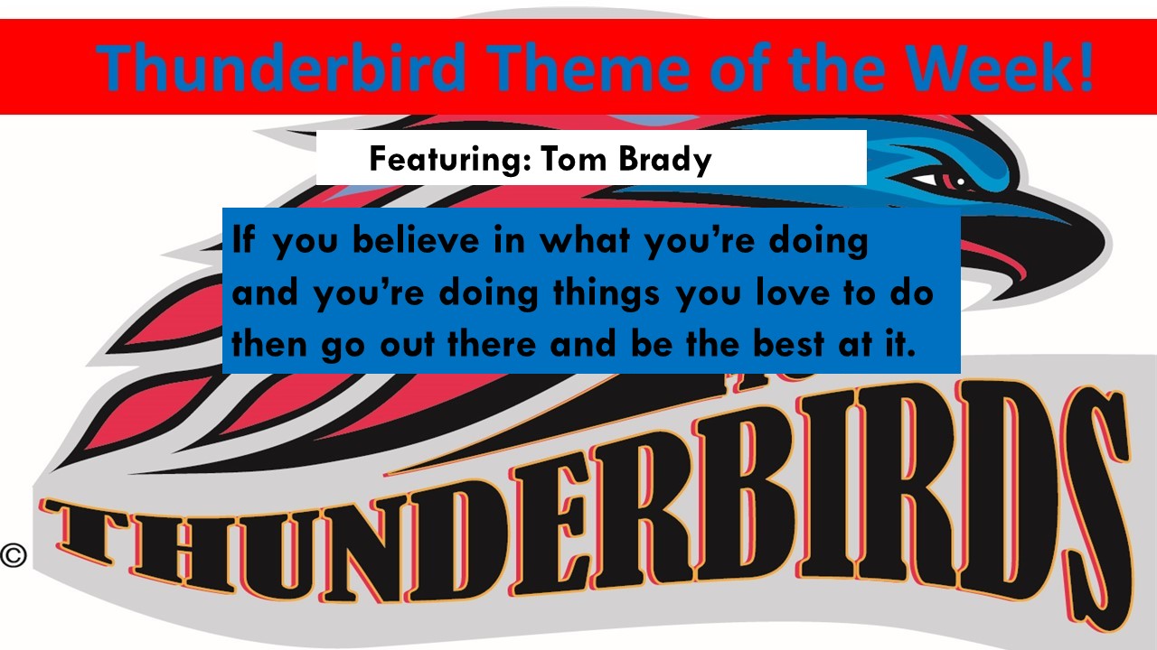 Thunderbird Theme of the Week: Earn it...featuring Tom Brady