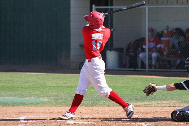 Connor Denning went 2-4 Tuesday afternoon in #3 Mesa's victory over Chandler-Gilbert. (Photo by Aaron Webster)