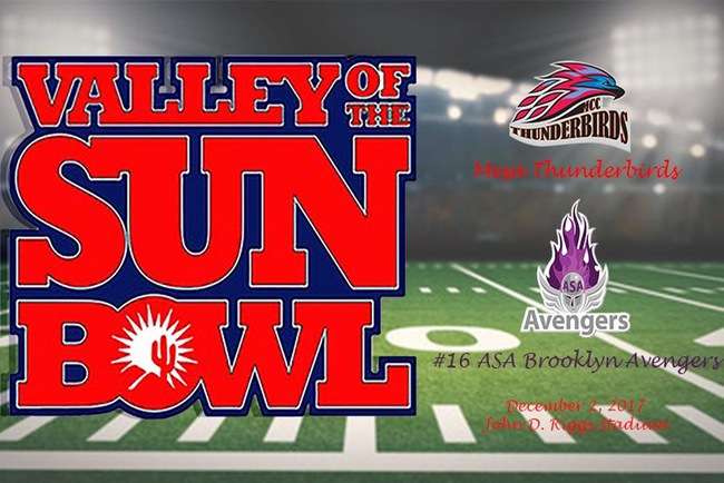 Valley of the Sun Bowl to Feature Mesa Thunderbirds and ASA Brooklyn Avengers December 2nd