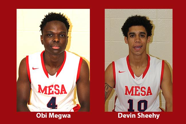Obi Megwa, left and Devin Sheehy led MCC to a split in its opening weekend against nationally-ranked opponents