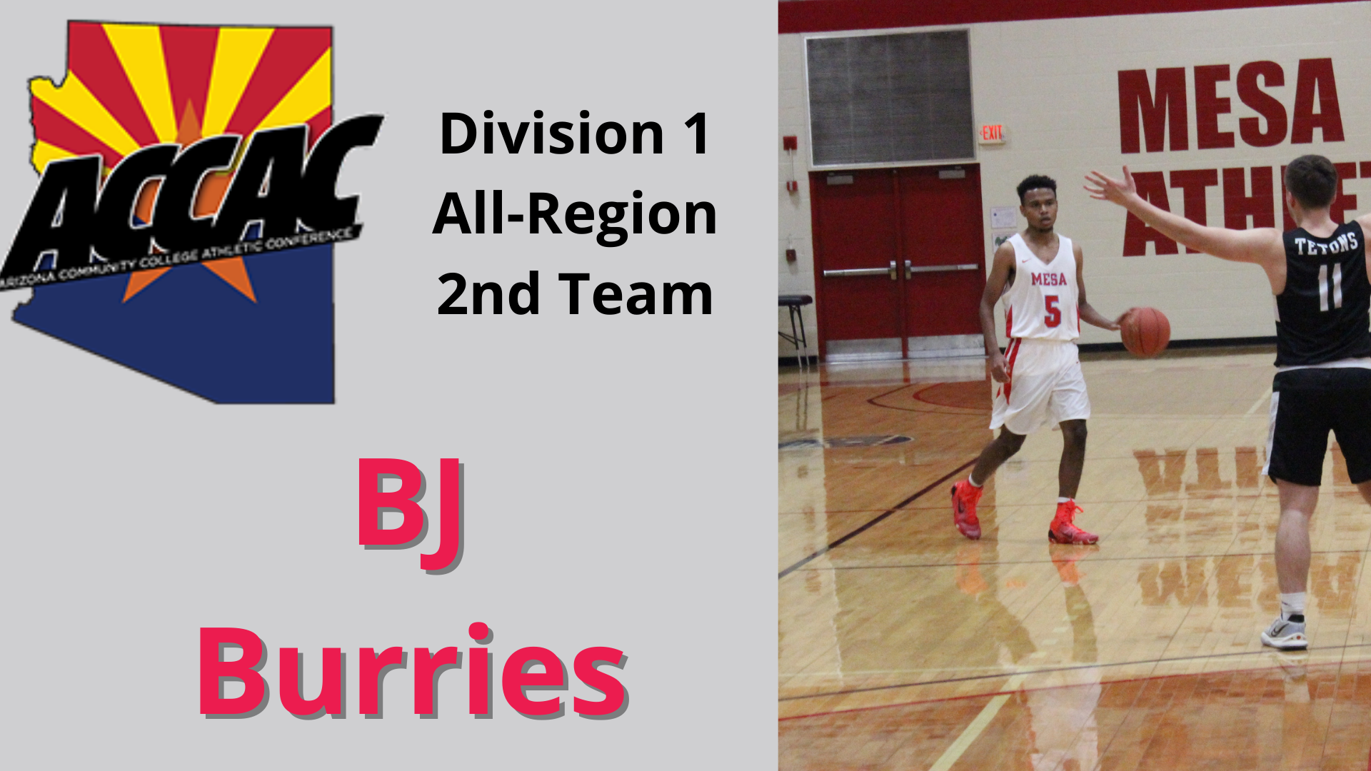 BJ Burries Named To ACCAC 2nd Team All-Region DI