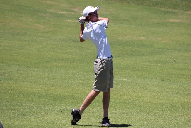 Jake Guess shot an even par for Mesa on day two of the NJCAA tournament. (photo by Aaron Webster)