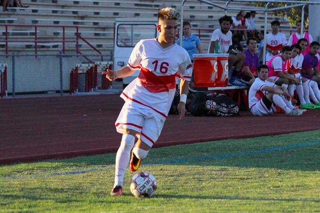 Jesus Garcia scored the second of Mesa's two goals on the afternoon in the T-Birds 2-1 victory at Glendale. (Photo by Aaron Webster)