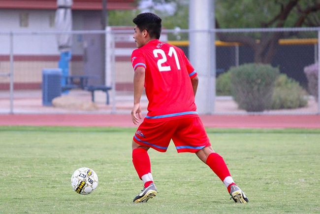 Brian Olivares scored the second of Mesa's two goals at Phoenix College.  The T-Birds however fell 3-2 to the Bears.
