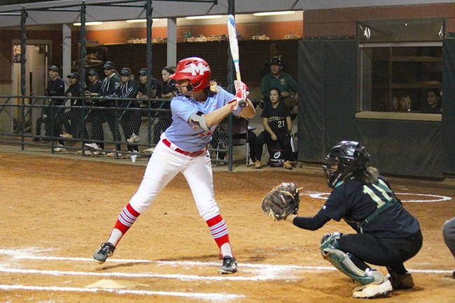 Mesa's Ryan Holmes smacked two homeruns in game one at Scottsdale Tuesday night. (photo by Leighann Ballesteros)