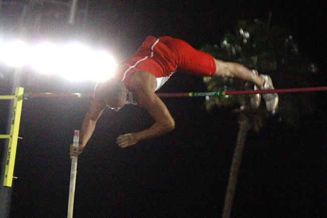 Austin McCrum placed third in the pole vault (Photo by Jacob Dewald)