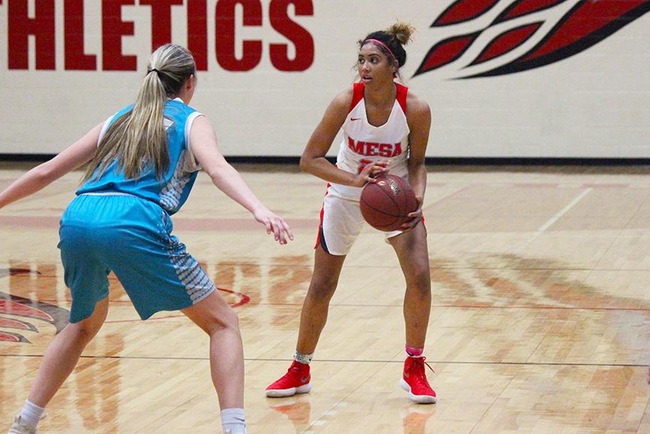 Mesa's Diamond Fuller set a career high in points with 22 Wednesday night vs Chandler-Gilbert. (Photo by Aaron Webster)