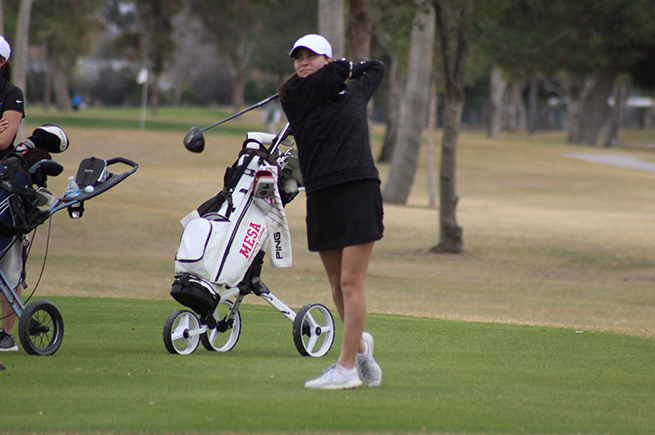 Megan Fusak held a one-shot lead after the first day of the Chandler-Gilbert Invitational