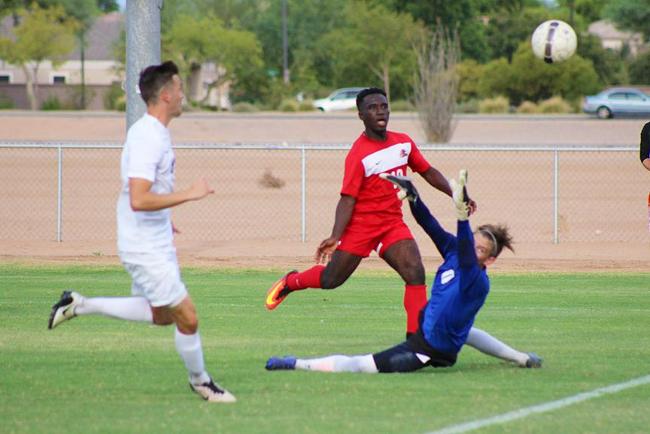 Glen Asare scored the lone goal for Mesa in their tie against Chandler-Gilbert Tuesday night.
