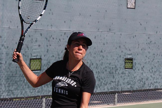 Desiree Curiel, pictured, and Sydney Madsen both advanced to the quarter-finals in singles