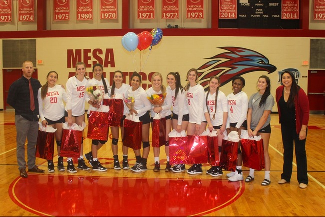 #12 Mesa Volleyball Take Home 3-1 Win vs GCU Club on Sophomore Night