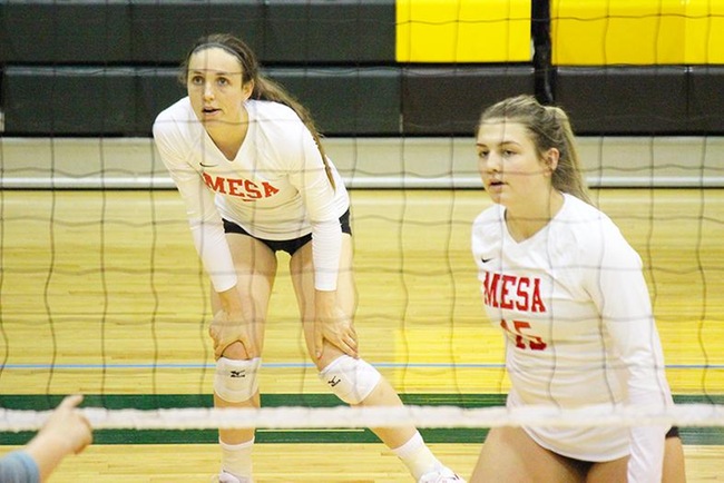#11 Mesa Volleyball Wins in 3 Set Sweep at Phoenix College