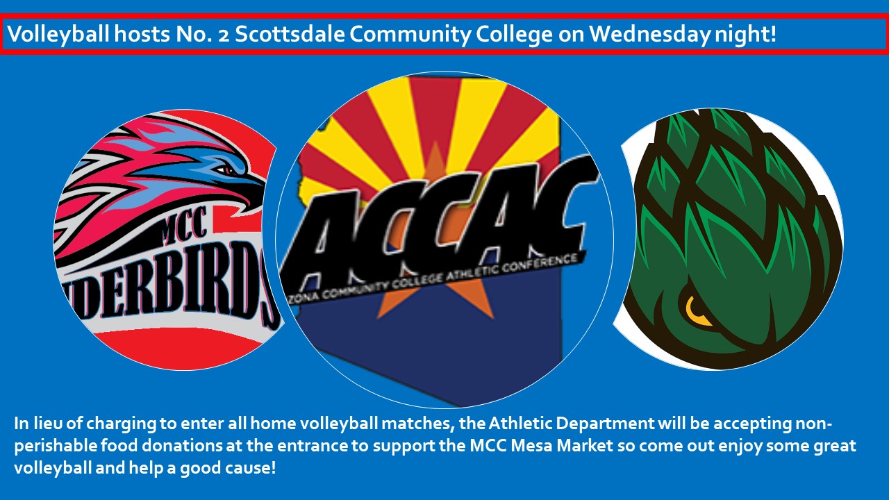 MCC Volleyball hosts No. 2 Scottsdale Wednesday night
