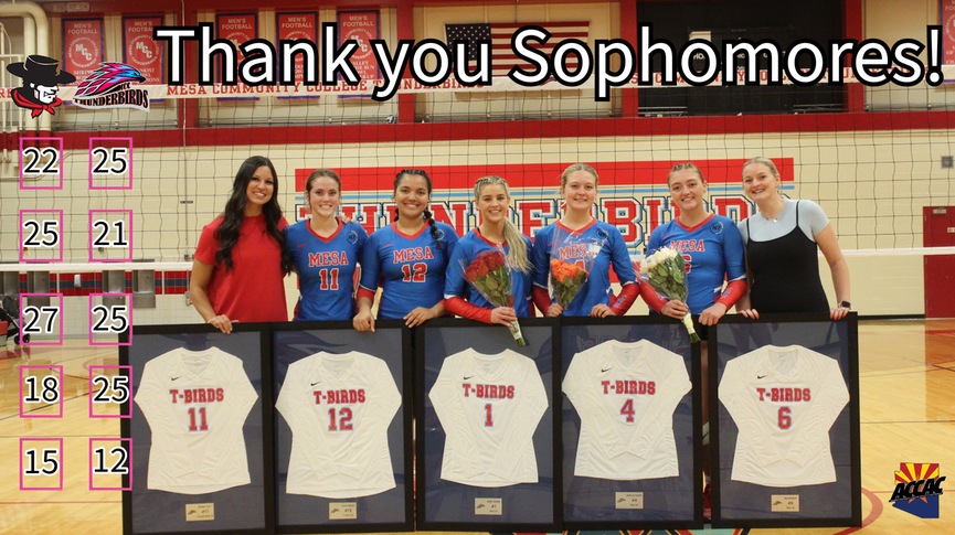 MCC Volleyball falls to Glendale CC on Sophomore Night