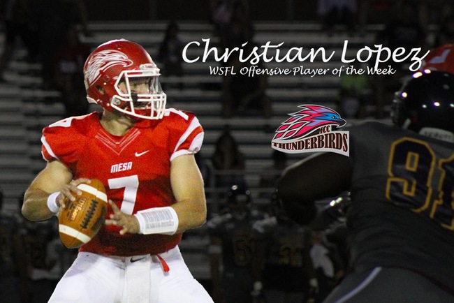 Christian Lopez Earns WSFL Offensive Player of the Week