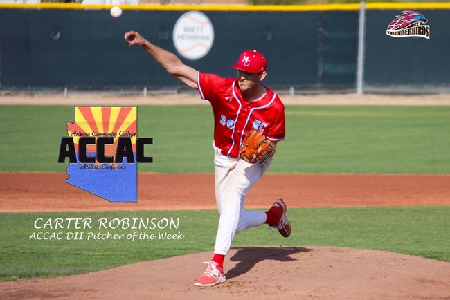 Carter Robinson Earns ACCAC DII Pitcher of the Week Honors