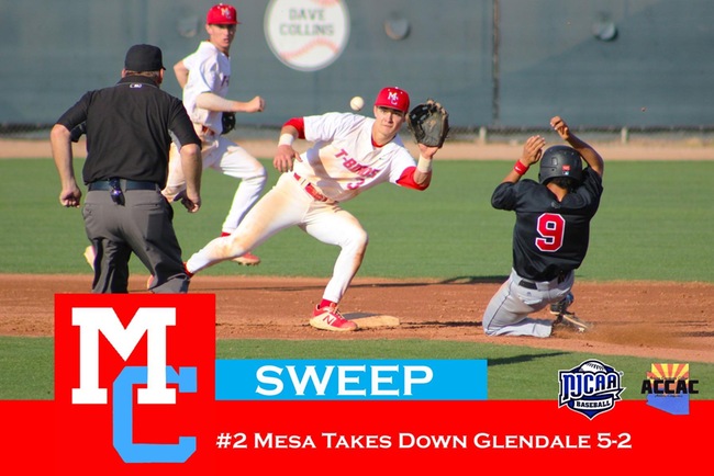 #2 Mesa Baseball Sweeps Two Game Series with Glendale, Win 5-3 Wednesday Afternoon