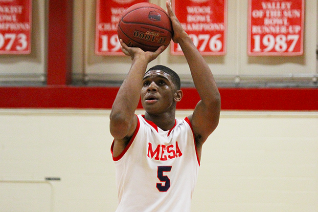 Antwan Ross-Jones had 16 points and two assists off the bench for Mesa in their overtime victory over Tohono O'Odham. (photo by Aaron Webster)