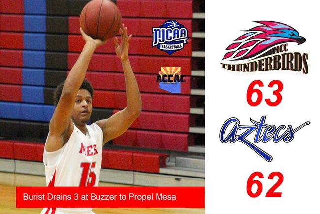 Burist Drains 3 at Buzzer to Propel Mesa to Victory Over Pima, 63-62