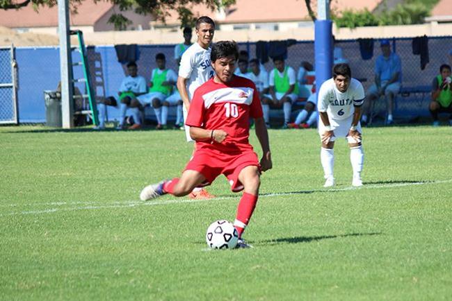 Ari Sanchez scored two for MCC (Photo by Aaron Webster)