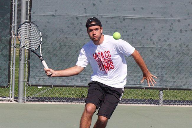 Max Wightman was a 6-1, 6-0 winner at No. 2 singles (Photo by Jacob Dewald)