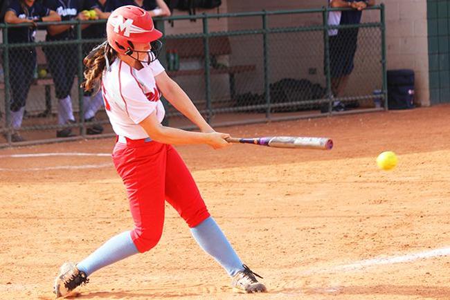 Kayla Bradford helped Mesa get on the board first with a RBI double(photo by Aaron Webster)