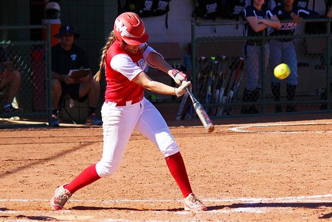 Leighann Ballesteros crushed a three run home run in the fourth inning of Game 2 against Pima