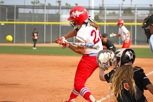 Ryann Holmes connected on her 8th homerun of the season at Glendale Tuesday afternoon. (Photo by Aaron Webster)