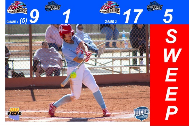 Softball Sweeps Another ACCAC Opponent, 9-1 (5) , 17-5 Finals at Gateway