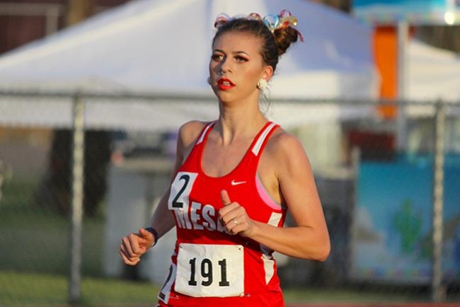 Allyson Girard won the mile and improved on her NJCAA Indoor Track and Field qualifying mark at the NAU Tune-Up.