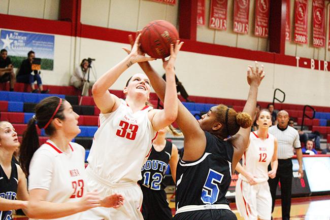 Natalie Stilwell(#33) scored a career high eight points and tied her career high in rebounds with six, in a rout against South Mountain(photo by Jacob Dewald)