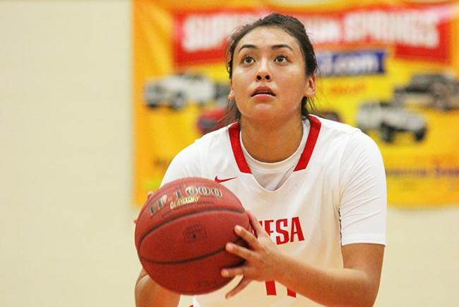 Briana Clah led all Mesa scorers with 12 points in a loss to Cochise Wednesday night (photo by Samantha Miller)