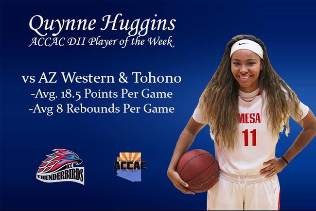 Quynne Huggins Earns ACCAC DII Player of the Week