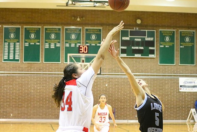 Jacey Salabiye scored 21 points in Mesa's 69-49 win over Lake Region Friday afternoon.