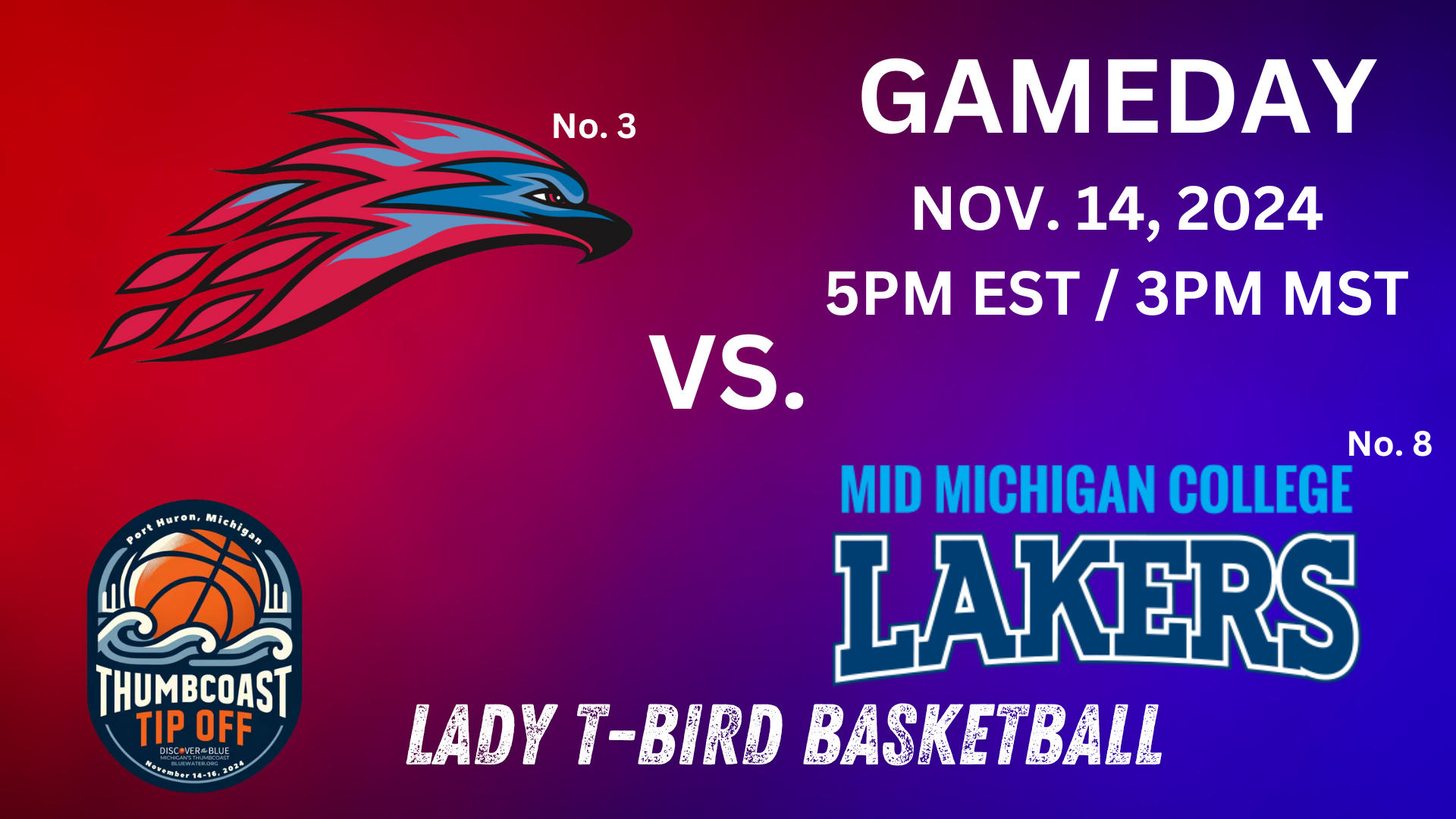 No. 3 Women's Basketball kicks off Thumb coast Tipoff Classic against No. 8 Mid Michigan on Thursday