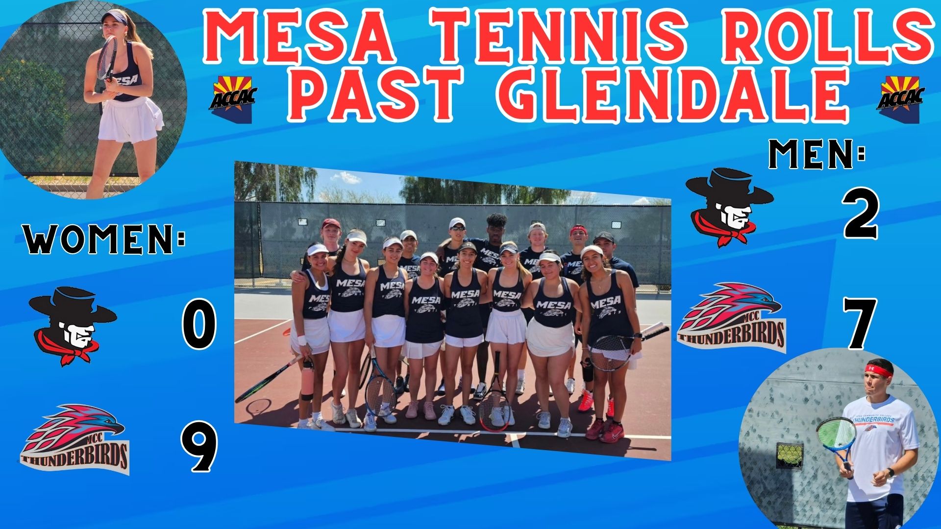 Mesa Tennis picks up big conference wins against Glendale on Tuesday