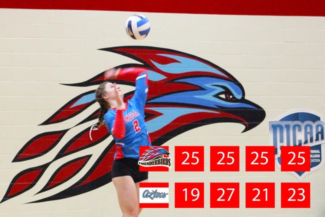 #16 Mesa Volleyball Wins in Four Sets vs Pima