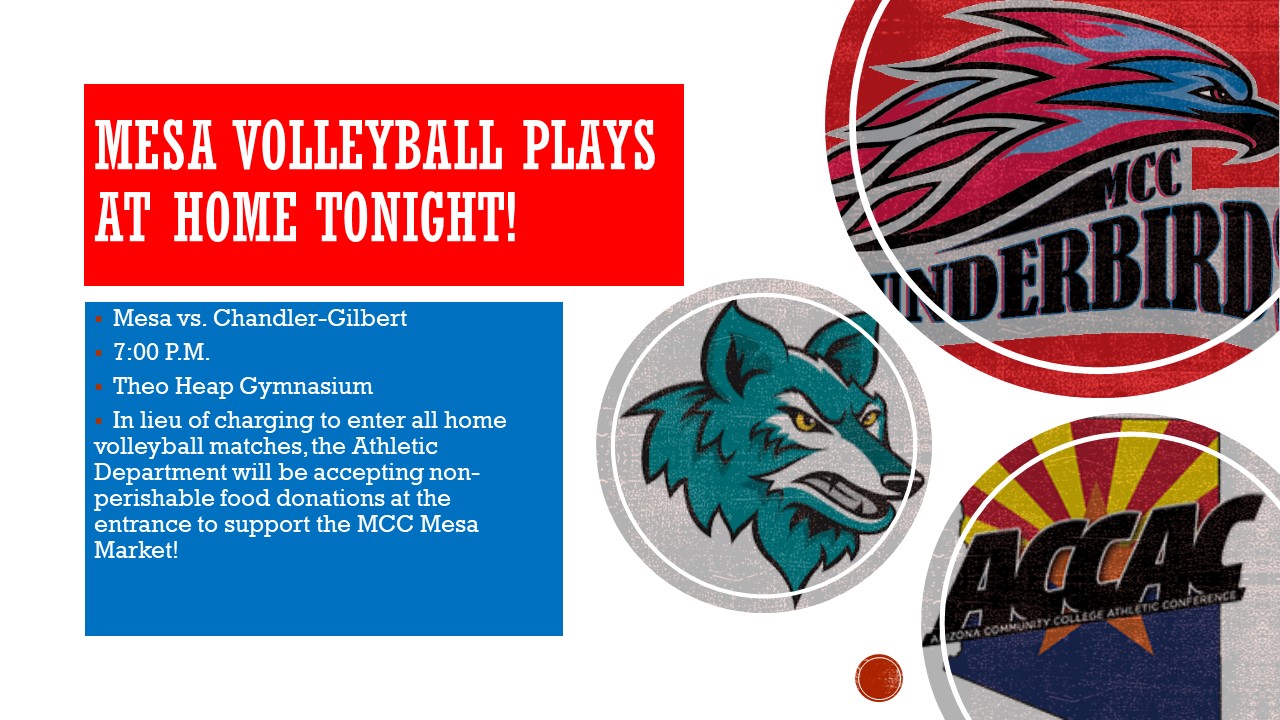 MCC Volleyball hosts Chandler-Gilbert Wednesday night