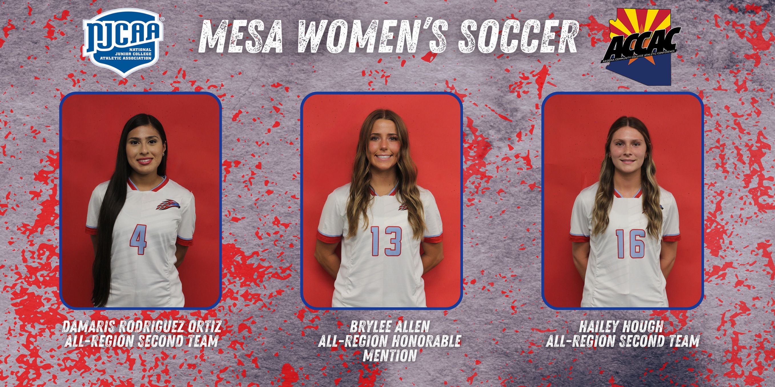 Rodriguez Ortiz, Allen, & Hough earn Postseason Awards for Mesa Women's Soccer