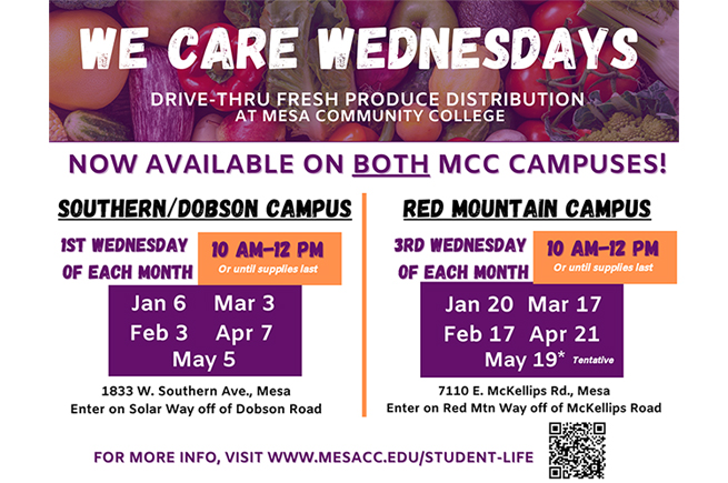We Care Wednesdays will distribute food