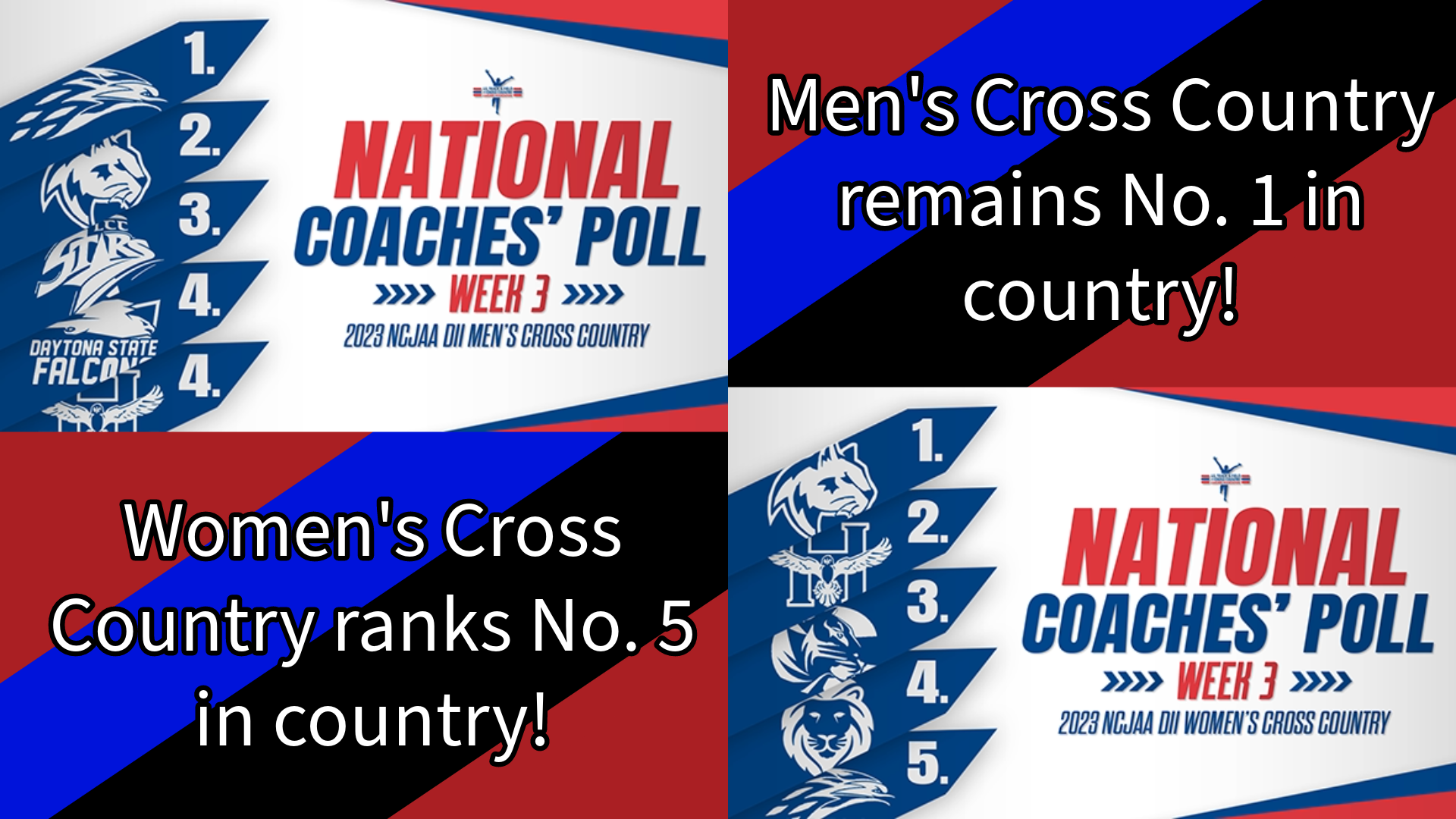 Men's XC remains No. 1 while Women's XC holds steady at No. 5 in latest Coaches' Poll