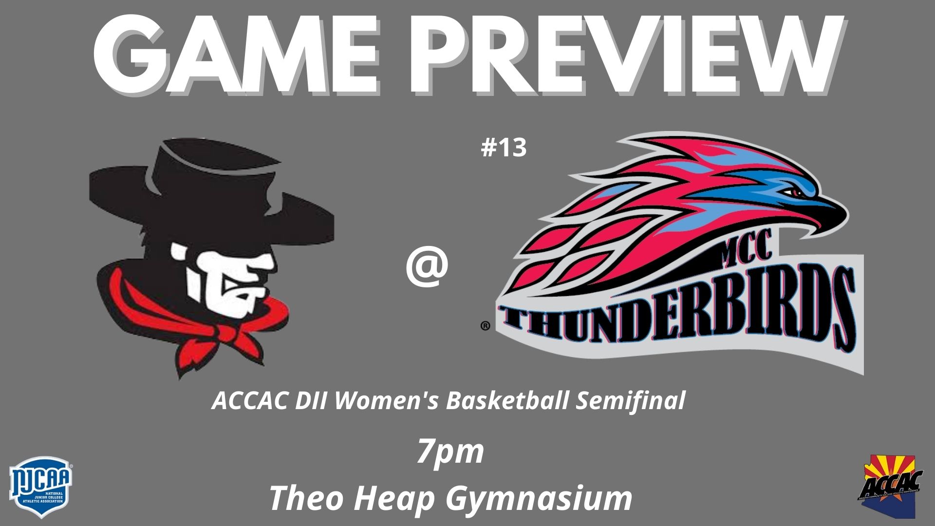 (#13) Thunderbirds Host Glendale in ACCAC Semifinal Wednesday