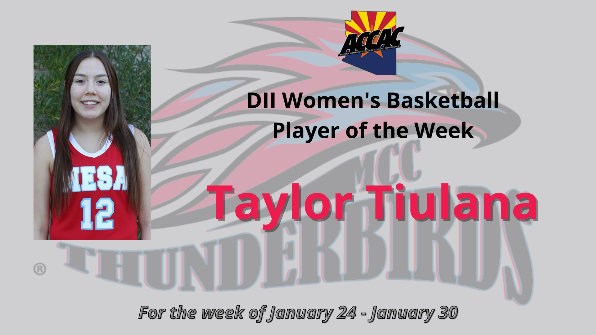 Taylor Tiulana Named ACCAC Player of the Week