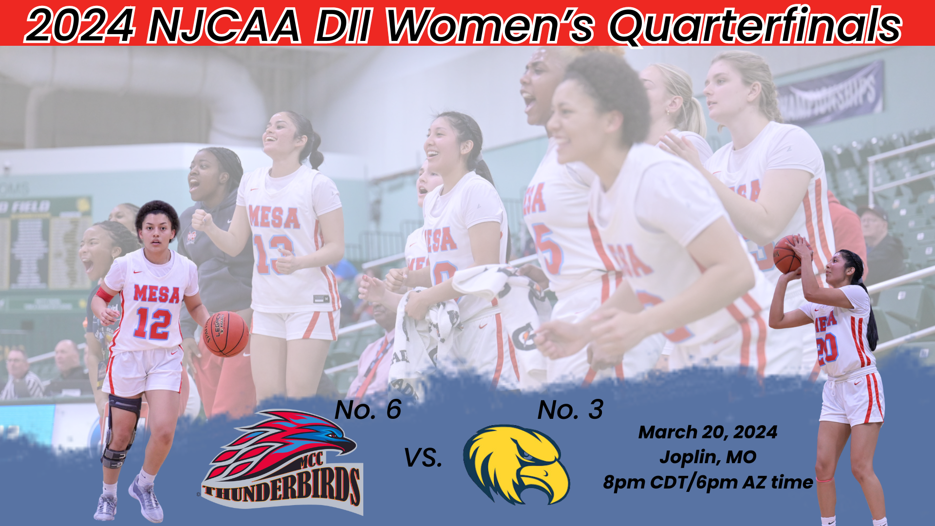 No. 6 Women's Basketball takes on No. 3 Rock Valley in the NJCAA DII National Championship Quarterfinals