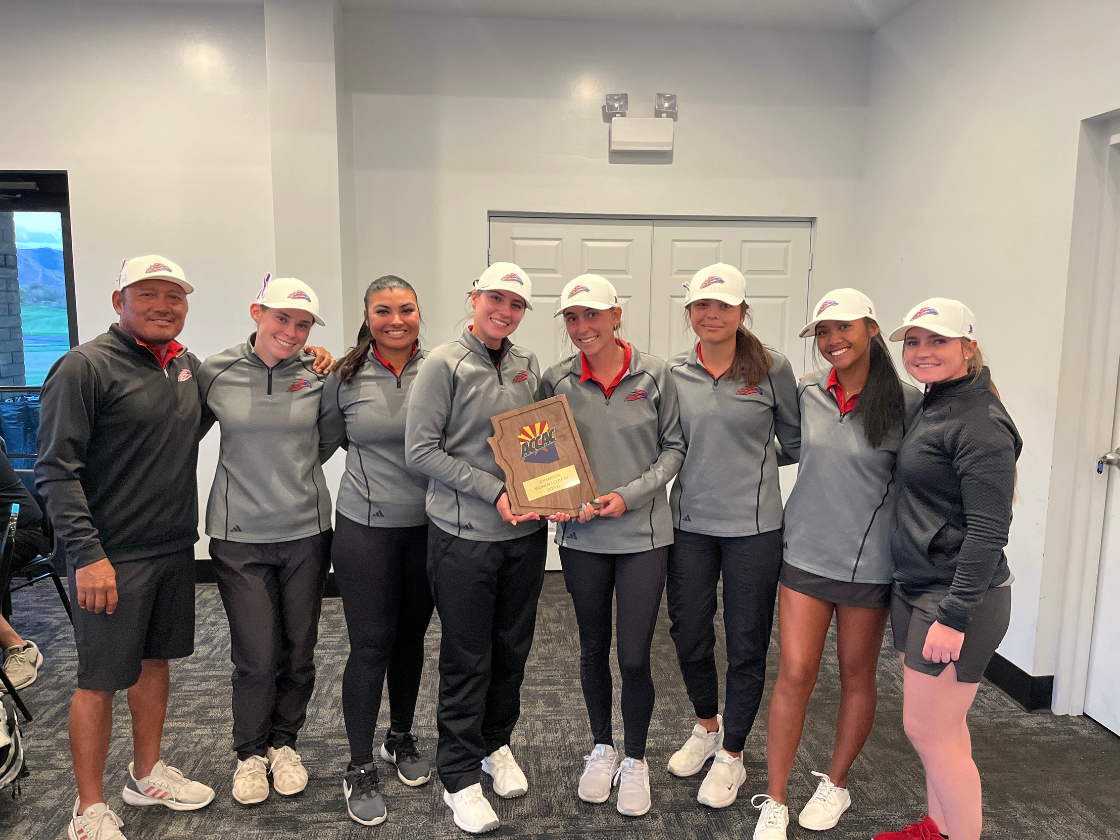 Women's golf wins ACCAC championship, Region I title, and SM tournament on Thursday.